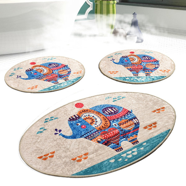 Bless international 100 Velvet Fabric Bath Rug with NonSlip Backing